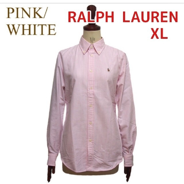 Ralph Lauren(ラルフローレン)のRalph Lauren ラルフローレン シャツ ピンクストライプ レディース レディースのトップス(シャツ/ブラウス(長袖/七分))の商品写真