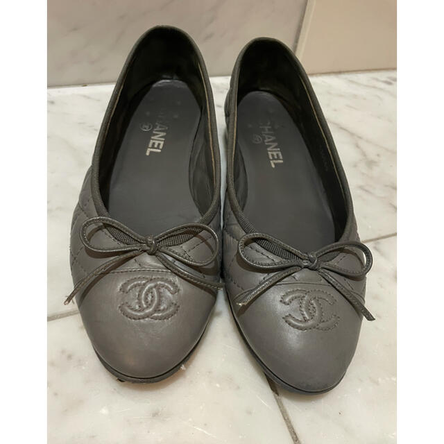 CHANEL　シャネル　マトラッセ　バレリーナ　フラットシューズ37 1/2