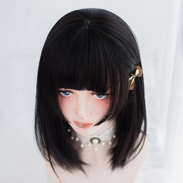 姫カット 黒髪 ウィッグ エンタメ/ホビーのコスプレ(ウィッグ)の商品写真