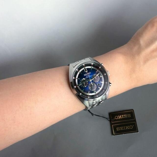 【新品】セイコー SEIKO リクラフト ソーラー  メンズ腕時計 ブルー