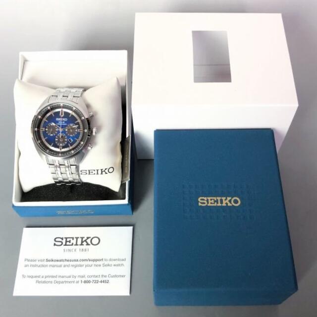 【新品】セイコー SEIKO リクラフト ソーラー  メンズ腕時計 ブルー