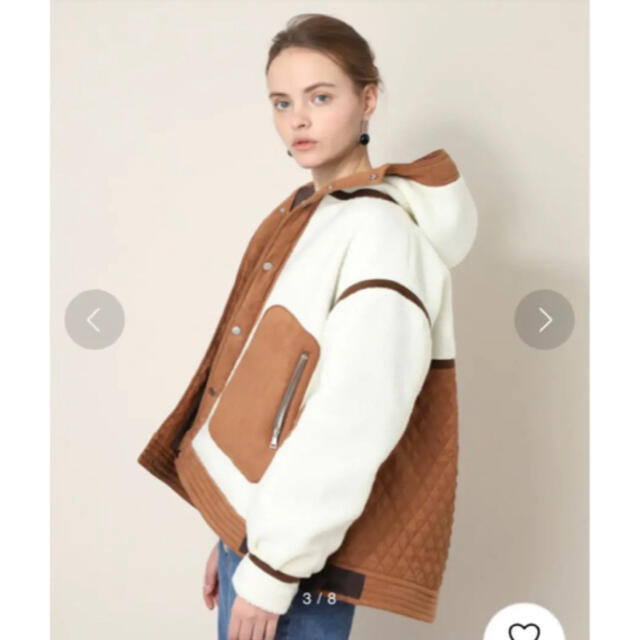 STUDIOUS(ステュディオス)のPublic tokyo  ボアブルゾン　ホワイト　 美品 レディースのジャケット/アウター(ブルゾン)の商品写真