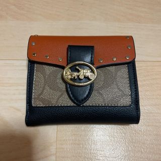 コーチ(COACH)のCOACH コーチ 二つ折り財布 ミニ財布 シグネチャー 新品未使用(財布)