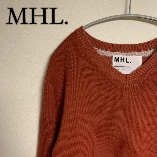 【美品】MHL. マーガレットハウエル　Vネック　ニット　オレンジ