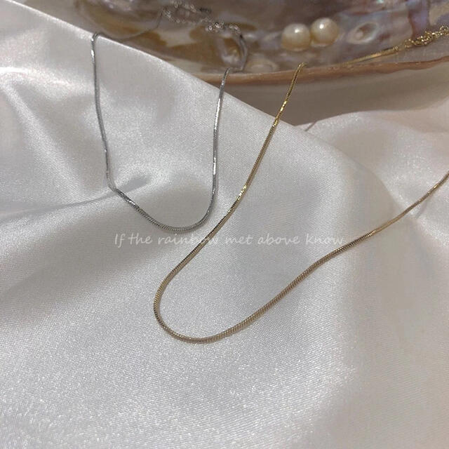りか様専用　スネークチェーン シルバー　35cm ネックレス　ステンレス　 レディースのアクセサリー(ネックレス)の商品写真