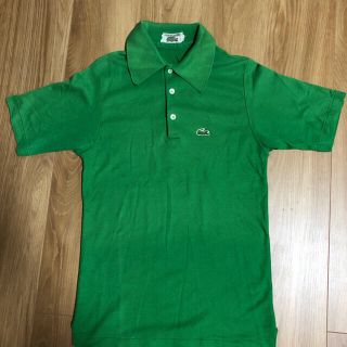 ラコステ(LACOSTE)のCHEMISE LACOSTEラコステ ポロシャツ 緑　ヴィンテージ 古着(ポロシャツ)