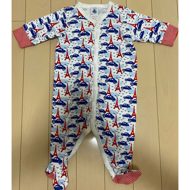 PETIT BATEAU(プチバトー)のプチバトー　前開きロンパース キッズ/ベビー/マタニティのベビー服(~85cm)(ロンパース)の商品写真