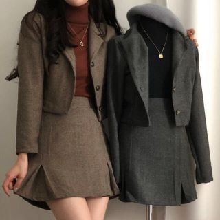 スタイルナンダ(STYLENANDA)の【予約商品】《2カラー》セットアップ　ジャケット　スカート　秋　韓国ファッション(セット/コーデ)