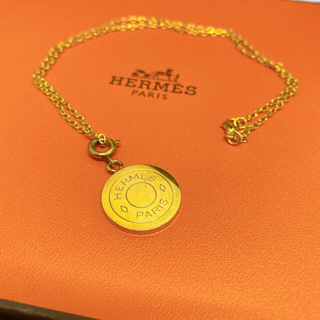 ☆美品☆ エルメス HERMES セリエ コイン ネックレス トップ ゴールド