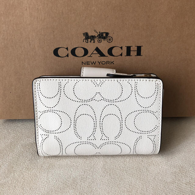 COACH コーチ 新品 チョーク ホワイト 折り財布 レディース 白 財布