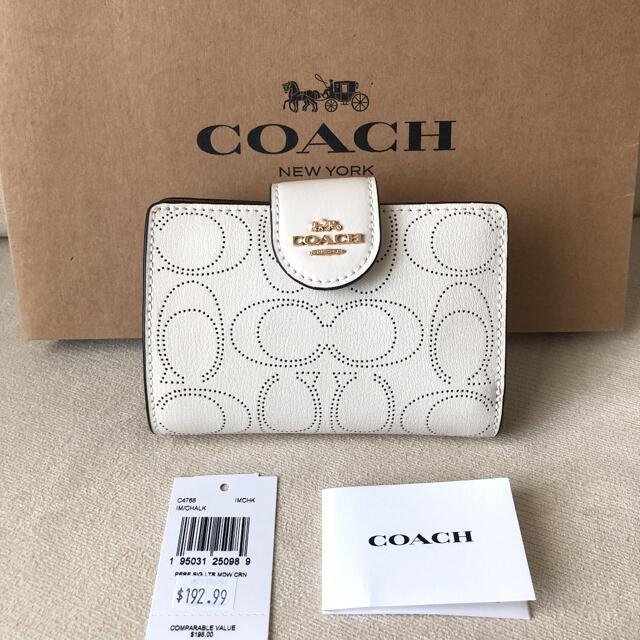 【正規品】タグ付き美品　COACH 長財布　白