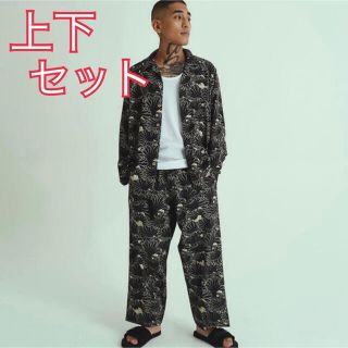 ワコマリア(WACKO MARIA)の黒蓮葉 LOCO MOSQUITO GAKKIN SHIRT TROUSERS(シャツ)