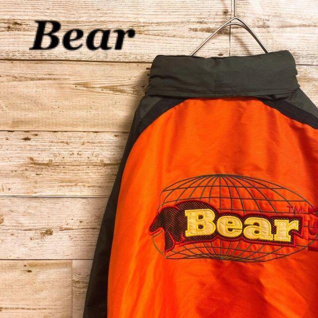 DRAGON BEARD(ドラゴンベアード)の《入手困難》Bear USAデカロゴ　カーキ　オレンジ　刺繍ロゴ　長袖　Lサイズ メンズのジャケット/アウター(ナイロンジャケット)の商品写真