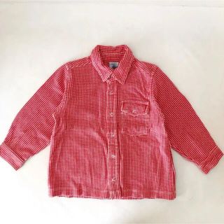 プチバトー(PETIT BATEAU)のプチバトー☆ギンガムチェックのカットソーシャツ☆2ans86cm(シャツ/カットソー)