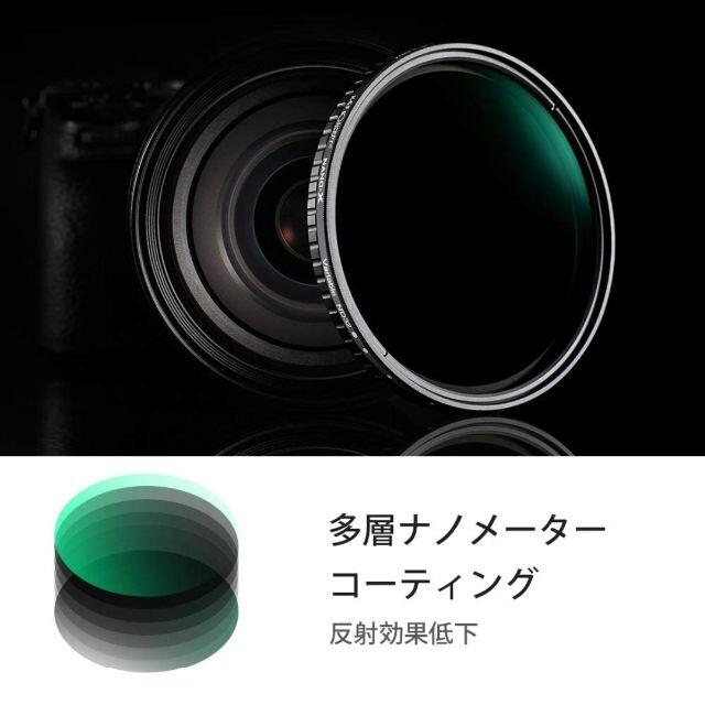 77mm ND2-ND32 K&F 可変　NDフィルター  X状ムラなし  スマホ/家電/カメラのカメラ(フィルター)の商品写真