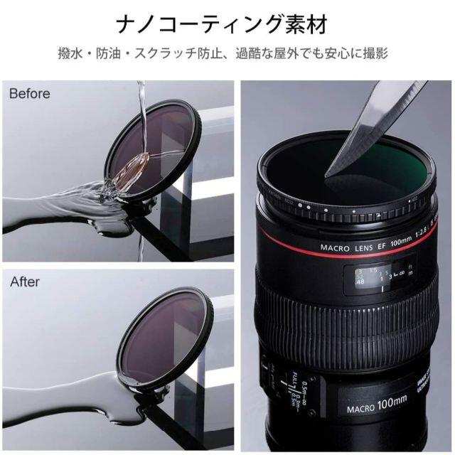 77mm ND2-ND32 K&F 可変　NDフィルター  X状ムラなし  スマホ/家電/カメラのカメラ(フィルター)の商品写真