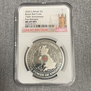 NGC MS 69 DPL 2020 イギリス 英国赤十字社150周年5£(貨幣)