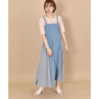 ダブルクローゼット(w closet)のw closet 脇プリーツデニムジャンスカ(ロングワンピース/マキシワンピース)