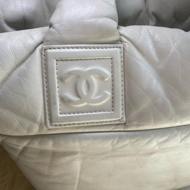 希少　CHANEL オールレザー　コココクーン　ホワイト系　トートバッグ　正規品