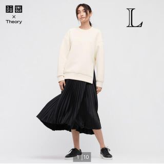 ユニクロ(UNIQLO)のUNIQLO×theory プリーツラップスカート　Lサイズ(ロングスカート)