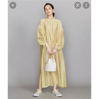 ビューティアンドユースユナイテッドアローズ(BEAUTY&YOUTH UNITED ARROWS)の【suzu 様専用】ヘンリーネックギャザー9分袖ワンピース(ロングワンピース/マキシワンピース)