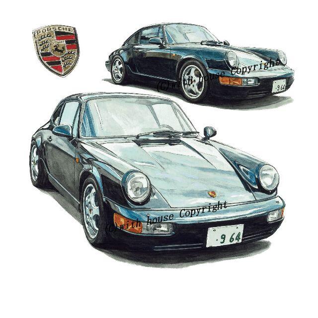 GC-1347ポルシェ928S/911s限定版画直筆サイン額装●作家平右ヱ門