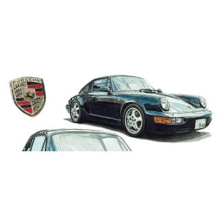 GC-2058ポルシェ911カレラ/カイエン限定版画サイン額装作家平右ヱ門