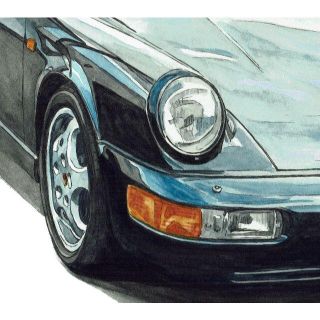 GC-2058ポルシェ911カレラ/カイエン限定版画サイン額装作家平右ヱ門