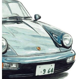 GC-1133ポルシェ911T/カレラ限定版画 直筆サイン額装●作家平右ヱ門