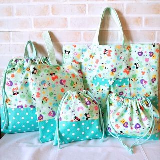 ハンドメイド☆ディズニーツムツム☆入園入学⑤点セット(バッグ/レッスンバッグ)