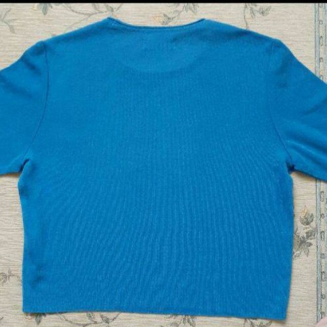 七分袖ロイヤルブルーのニット セーター レディースのトップス(ニット/セーター)の商品写真