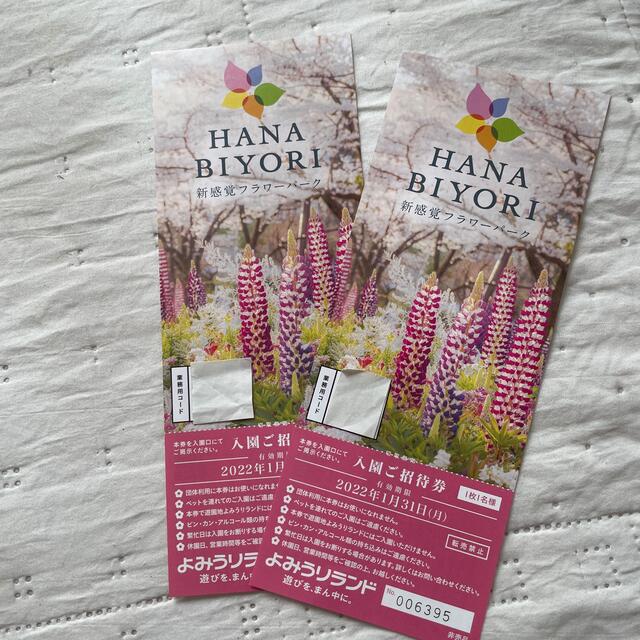 よみうりランドフラワーパーク(HANABIYORI 花びより)入園招待券2枚 2枚よみうりランド、2枚はなびより入園
