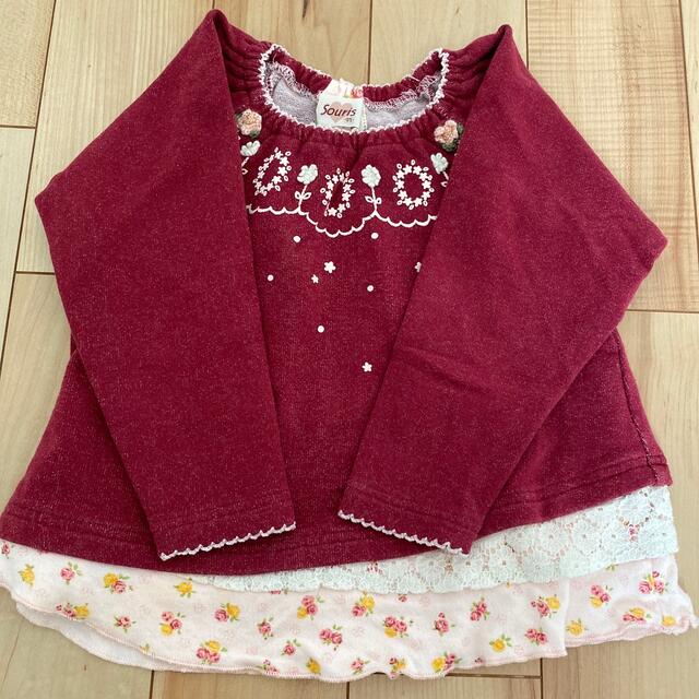 Souris(スーリー)のsouris スーリー　トレーナー　95センチ キッズ/ベビー/マタニティのキッズ服女の子用(90cm~)(Tシャツ/カットソー)の商品写真