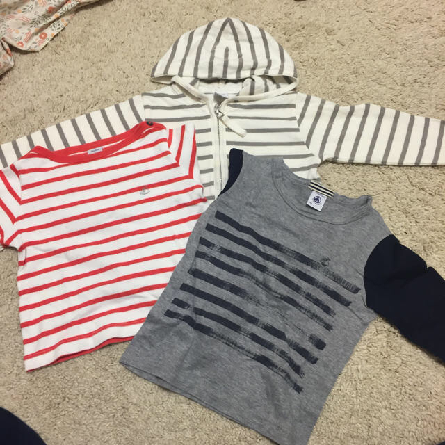 PETIT BATEAU(プチバトー)のプチバトー 3点 24m 86センチ キッズ/ベビー/マタニティのベビー服(~85cm)(シャツ/カットソー)の商品写真