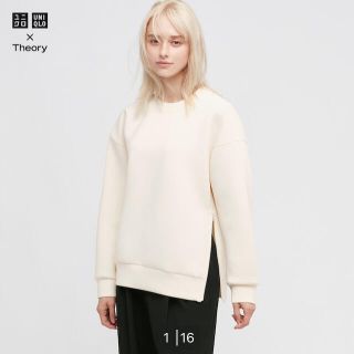 ユニクロ(UNIQLO)のUNIQLO×theory プルオーバー/オフホワイト(トレーナー/スウェット)