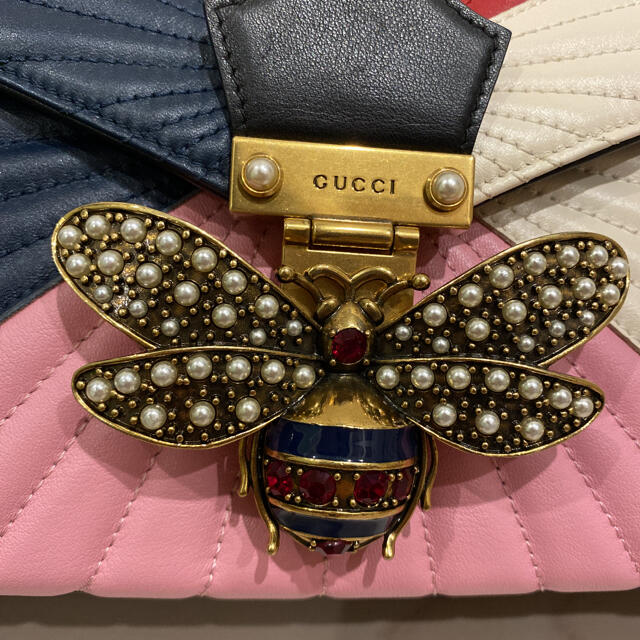 美品！ ☆GUCCI☆ ハニービー クイーンマーガレット バンブー ハンドバッグ