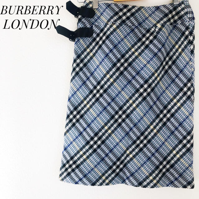 BURBERRY(バーバリー)のバーバリー スカート ノバチェック スカート ブルー スカート レディースのスカート(ひざ丈スカート)の商品写真