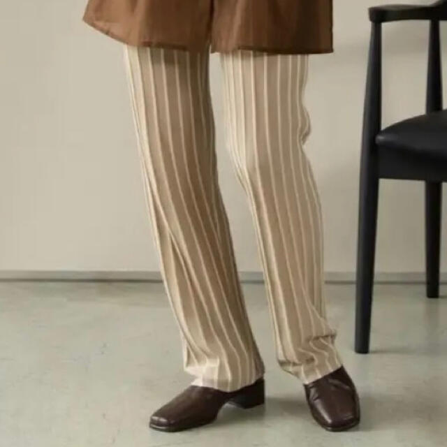 amiuramiur:stripe rib knit pants