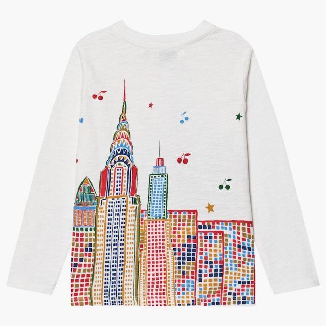 Bonpoint(ボンポワン)の専用　bonpoint　ロングTシャツ　６A 表裏両面プリント　新品 キッズ/ベビー/マタニティのキッズ服女の子用(90cm~)(Tシャツ/カットソー)の商品写真