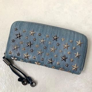 ジミーチュウ(JIMMY CHOO)のジミーチュウ　長財布　フィリッパ　スタースタッズ　ラウンドファスナー　デニム(財布)