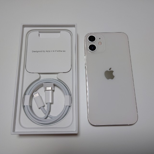 スマートフォン本体美品 iPhone 12 mini ホワイト 64 GB SIMフリー