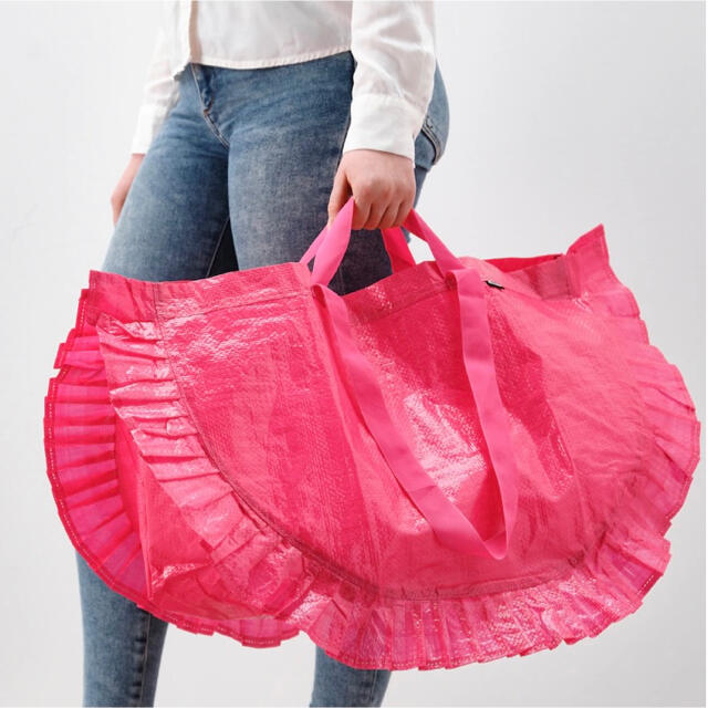 IKEA(イケア)のIKEA カリスマティスク／KARISMATISK ピンク Lサイズ レディースのバッグ(エコバッグ)の商品写真