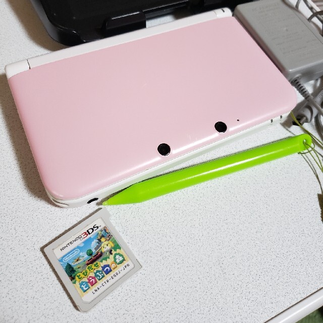 任天堂 ニンテンドー3DS LL ピンクXホワイト 本体 ソフトセット ケース