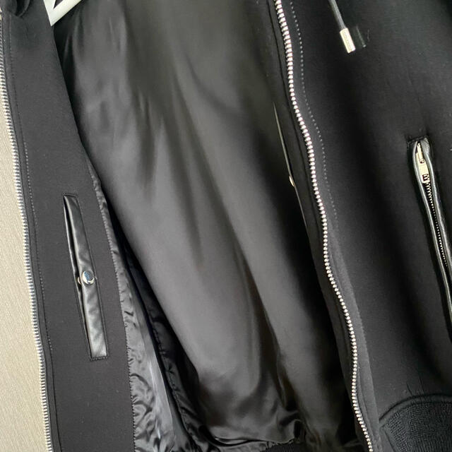 GIVENCHY(ジバンシィ)のGIVENCY レザー切替スウェットzipパーカー メンズのジャケット/アウター(レザージャケット)の商品写真