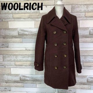 ウールリッチ(WOOLRICH)の【人気】ウールリッチ ウール Pコート ブラウン サイズL レディース(ピーコート)