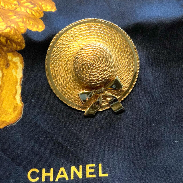 CHANEL シャネル　ブローチ　麦わら帽子　ヴィンテージ