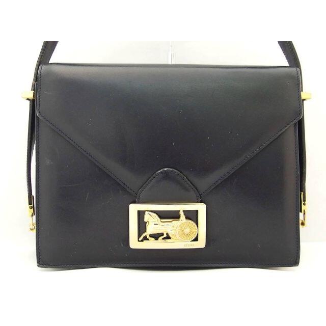 celine 濃紺×ゴールド金具 ヴィンテージ ショルダーバッグの通販 by カル助's shop|セリーヌならラクマ - セリーヌ レザー 馬車金具 大人気特価