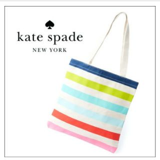 ケイトスペードニューヨーク(kate spade new york)の【新品】ケイトスペード　キャンバスブックトート　CANDY STRIPE(トートバッグ)