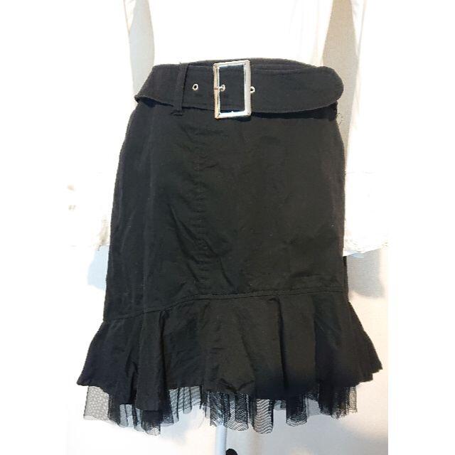 PEACE NOW(ピースナウ)のPEACENOW ピースナウ 黒 フリル スカート  ゴシック  レディースのスカート(ひざ丈スカート)の商品写真