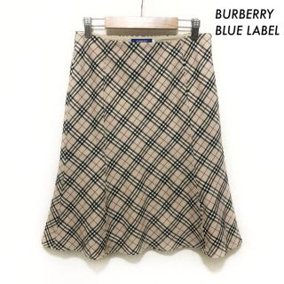 バーバリーブルーレーベル(BURBERRY BLUE LABEL)のBURBERRY BLUE LABEL★ノバチェック柄 ひざ丈スカート ベージュ(ひざ丈スカート)